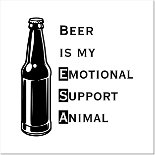 Emotional Support Animal-Beer Posters and Art